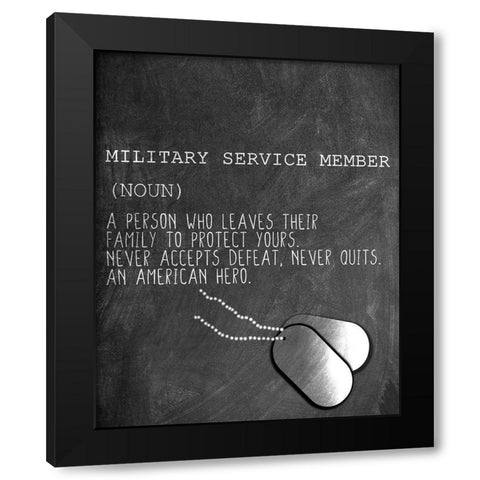 A Military Service Member Black Modern Wood Framed Art Print by Allen, Kimberly