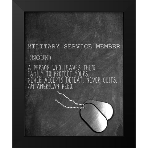 A Military Service Member Black Modern Wood Framed Art Print by Allen, Kimberly
