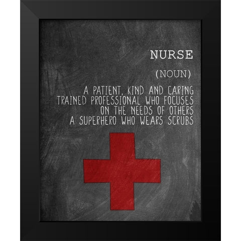 A Nurse Black Modern Wood Framed Art Print by Allen, Kimberly