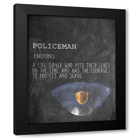 A Policeman Black Modern Wood Framed Art Print by Allen, Kimberly
