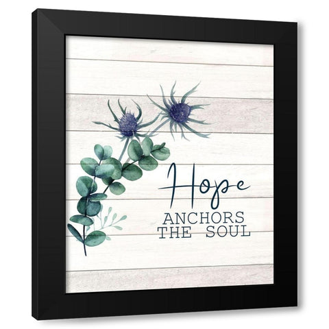 Hope Anchors Black Modern Wood Framed Art Print with Double Matting by Allen, Kimberly
