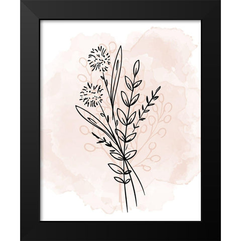 Floral Sketch 1 v2 Black Modern Wood Framed Art Print by Allen, Kimberly