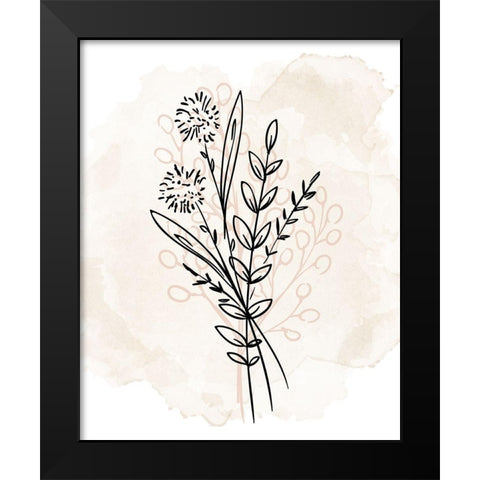 Floral Sketch 1 Black Modern Wood Framed Art Print by Allen, Kimberly