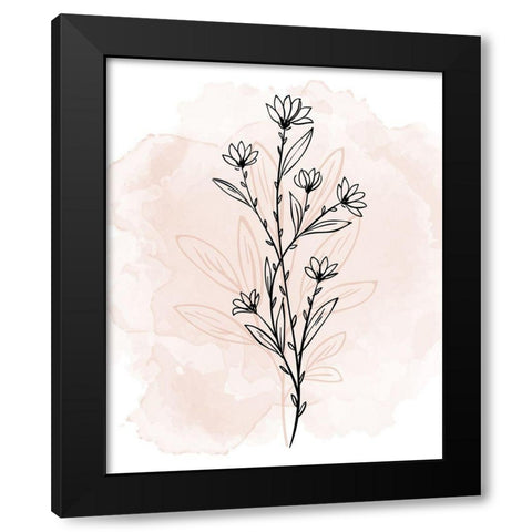 Floral Sketch 2 v2 Black Modern Wood Framed Art Print by Allen, Kimberly