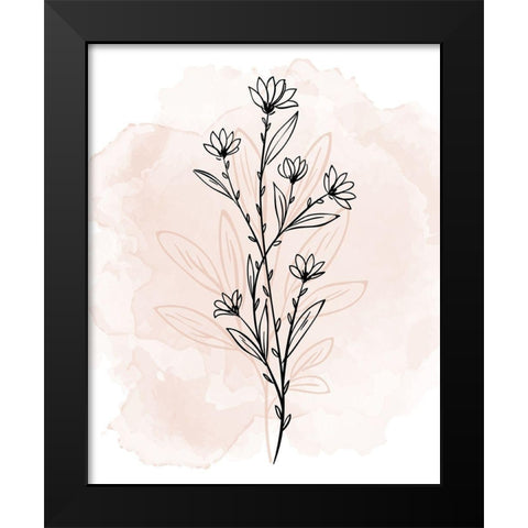 Floral Sketch 2 v2 Black Modern Wood Framed Art Print by Allen, Kimberly