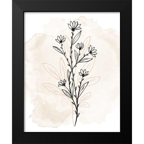 Floral Sketch 2 Black Modern Wood Framed Art Print by Allen, Kimberly