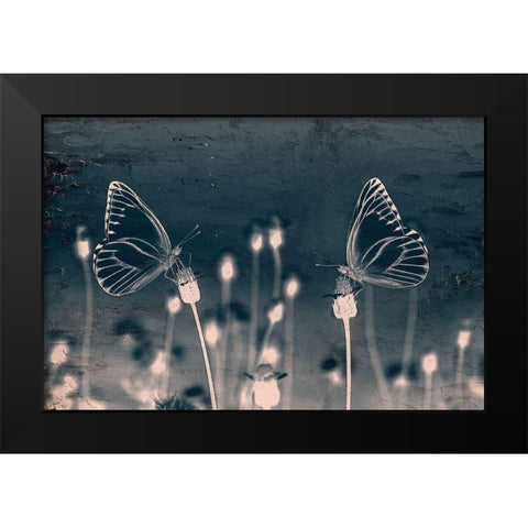 Butterfly Love Black Modern Wood Framed Art Print by Allen, Kimberly