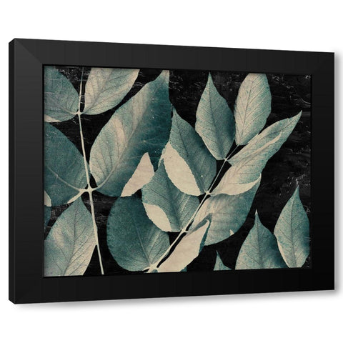 Dusty Leaves 1 Black Modern Wood Framed Art Print with Double Matting by Allen, Kimberly