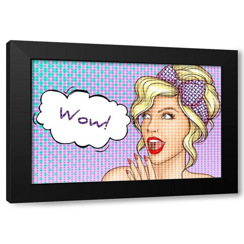 Wow 1 Black Modern Wood Framed Art Print with Double Matting by Allen, Kimberly