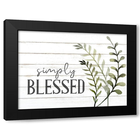 Simply Blessed Sage Black Modern Wood Framed Art Print with Double Matting by Allen, Kimberly