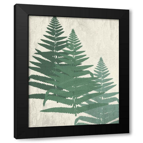 Fern 2 Greens Black Modern Wood Framed Art Print by Allen, Kimberly