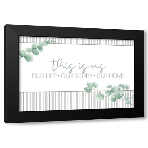 This is Us Stripes Black Modern Wood Framed Art Print with Double Matting by Allen, Kimberly