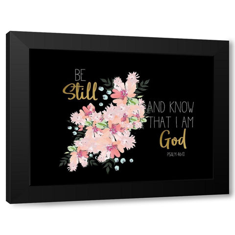 Be Still Pink Black Modern Wood Framed Art Print with Double Matting by Allen, Kimberly