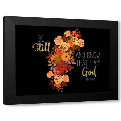 Be Still Spice floral v2 Black Modern Wood Framed Art Print by Allen, Kimberly