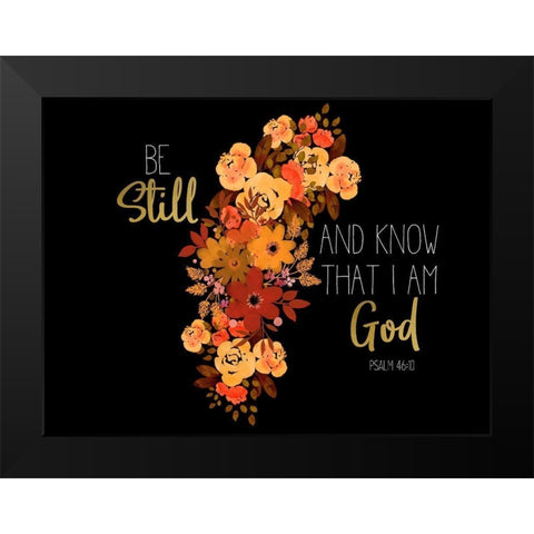 Be Still Spice floral v2 Black Modern Wood Framed Art Print by Allen, Kimberly