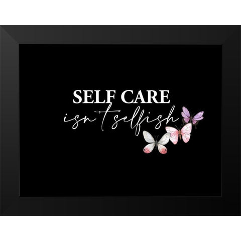 Selfcare Black Modern Wood Framed Art Print by Allen, Kimberly