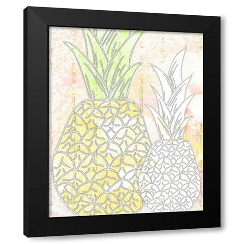Pinneapple 1 Black Modern Wood Framed Art Print by Allen, Kimberly