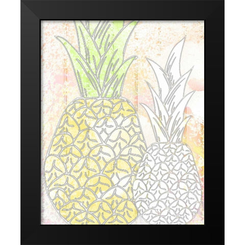 Pinneapple 1 Black Modern Wood Framed Art Print by Allen, Kimberly