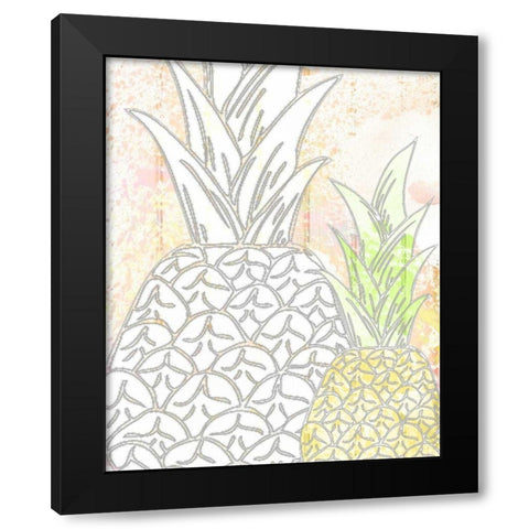 Pinneapple 2 Black Modern Wood Framed Art Print by Allen, Kimberly