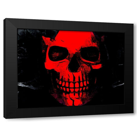 Red Skull Black Modern Wood Framed Art Print with Double Matting by Allen, Kimberly