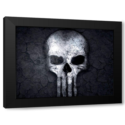 Skull Black Modern Wood Framed Art Print with Double Matting by Allen, Kimberly