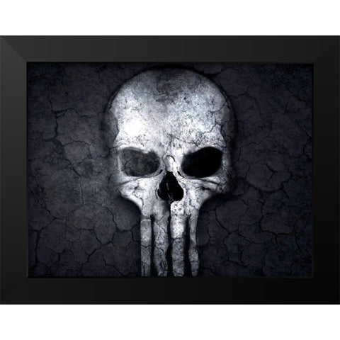 Skull Black Modern Wood Framed Art Print by Allen, Kimberly