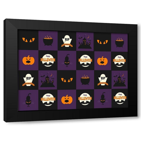 Happy Halloween Black Modern Wood Framed Art Print with Double Matting by Allen, Kimberly