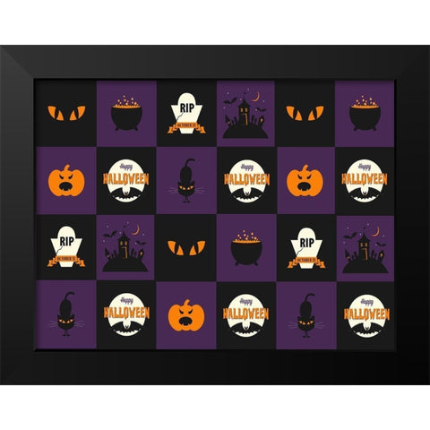 Happy Halloween Black Modern Wood Framed Art Print by Allen, Kimberly