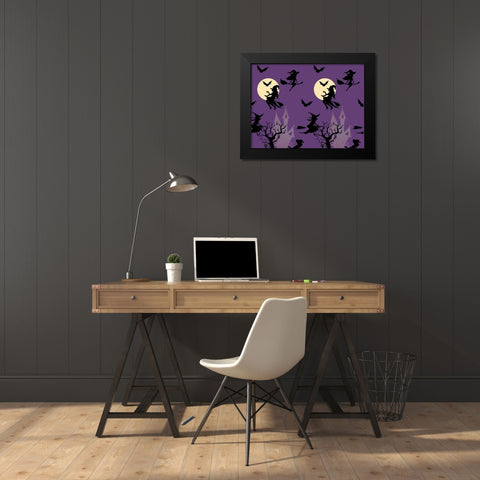 Witchy Black Modern Wood Framed Art Print by Allen, Kimberly
