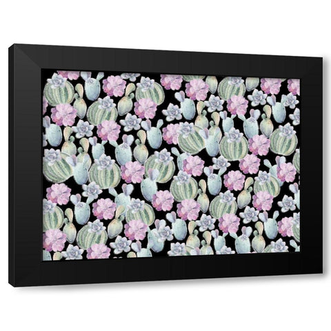 Succulent Love Black Modern Wood Framed Art Print with Double Matting by Allen, Kimberly
