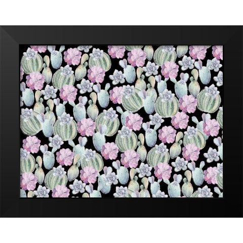 Succulent Love Black Modern Wood Framed Art Print by Allen, Kimberly