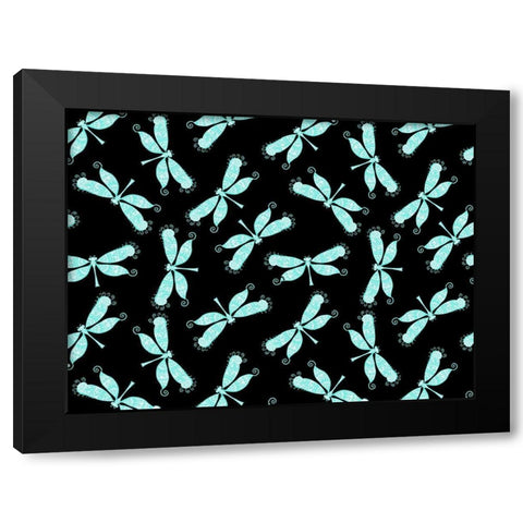 Dragonflies Black Modern Wood Framed Art Print with Double Matting by Allen, Kimberly