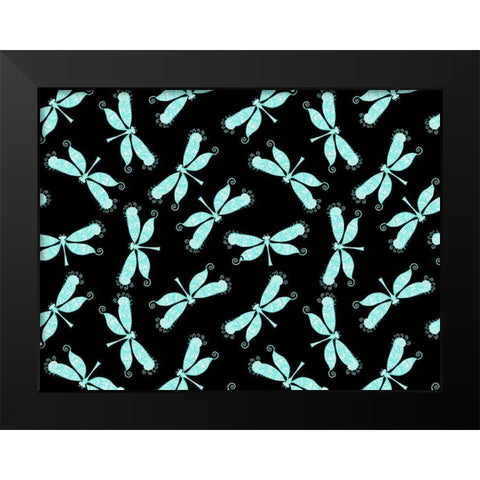 Dragonflies Black Modern Wood Framed Art Print by Allen, Kimberly