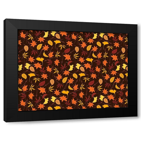 Falling leaves Black Modern Wood Framed Art Print with Double Matting by Allen, Kimberly