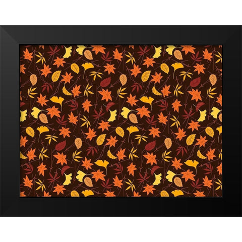 Falling leaves Black Modern Wood Framed Art Print by Allen, Kimberly