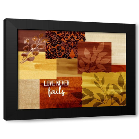 Love Never Fails Black Modern Wood Framed Art Print with Double Matting by Allen, Kimberly