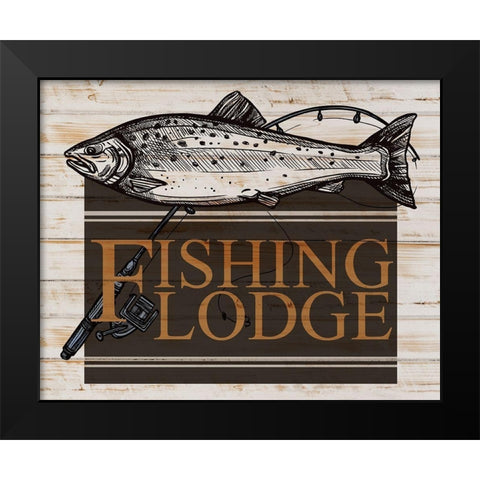 Fishing Lodge V2 Black Modern Wood Framed Art Print by Allen, Kimberly