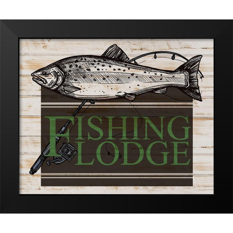 Fishing Lodge Black Modern Wood Framed Art Print by Allen, Kimberly