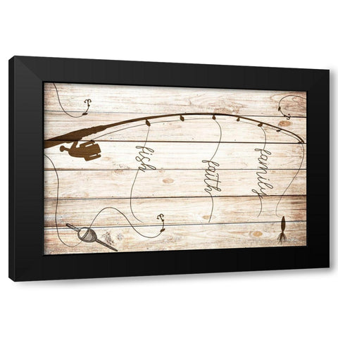Family Faith Fish Black Modern Wood Framed Art Print with Double Matting by Allen, Kimberly