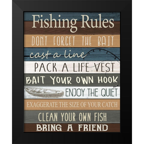 Fishing v2 Black Modern Wood Framed Art Print by Allen, Kimberly