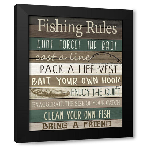 Fishing Black Modern Wood Framed Art Print by Allen, Kimberly