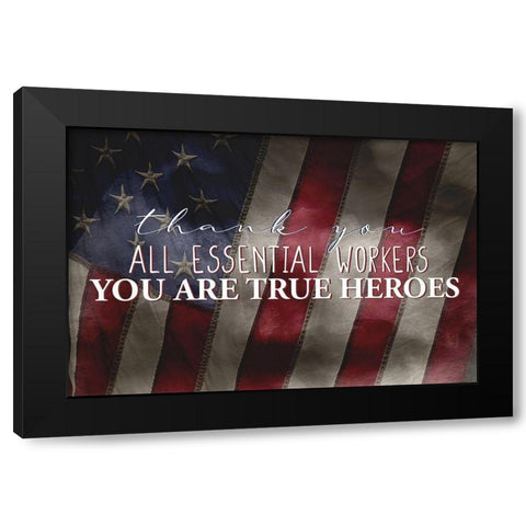 True Heroes Black Modern Wood Framed Art Print with Double Matting by Allen, Kimberly