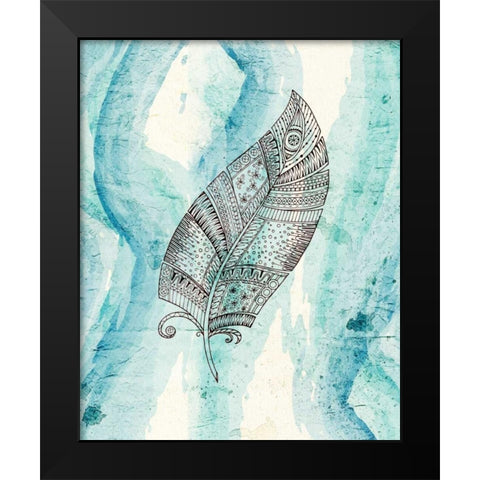 Henna Feather 3 Black Modern Wood Framed Art Print by Allen, Kimberly