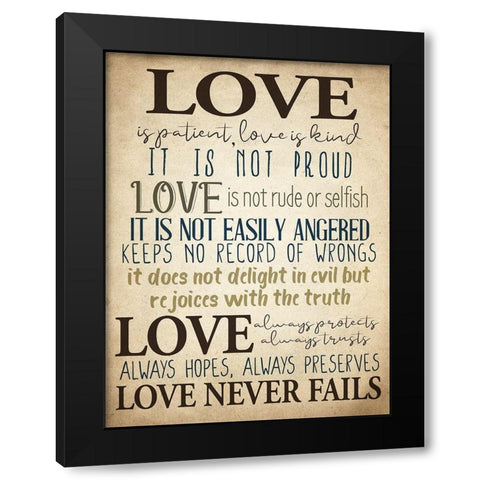 Love Is Black Modern Wood Framed Art Print by Allen, Kimberly