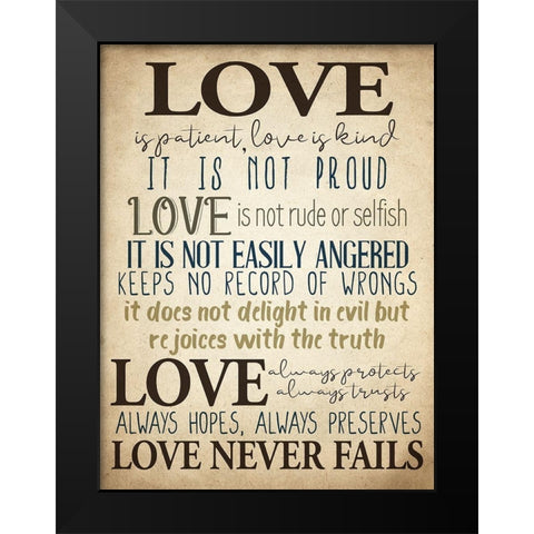 Love Is Black Modern Wood Framed Art Print by Allen, Kimberly