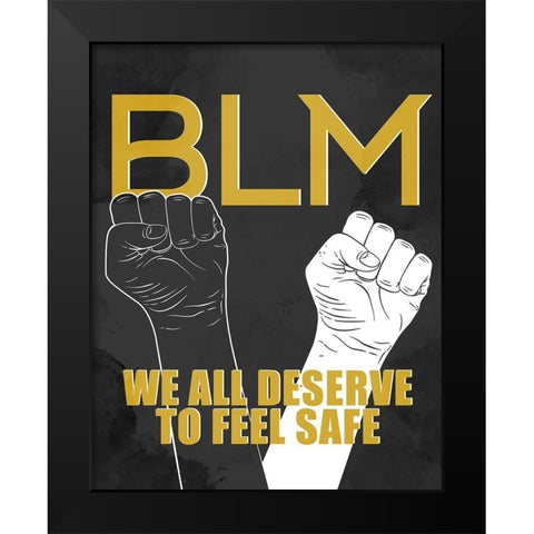 BLM 1 Black Modern Wood Framed Art Print by Allen, Kimberly