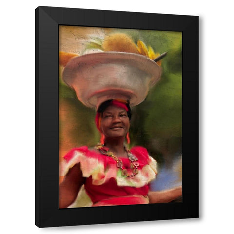 Fruit Bowl Black Modern Wood Framed Art Print by Allen, Kimberly