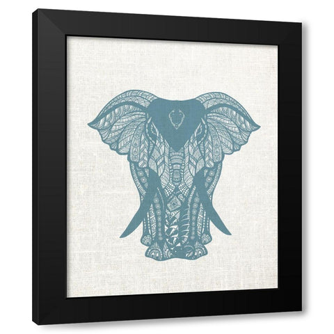 Elephant Mandala Black Modern Wood Framed Art Print with Double Matting by Allen, Kimberly