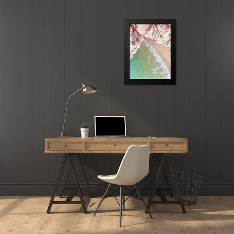 Beach Cliffs Black Modern Wood Framed Art Print by Allen, Kimberly