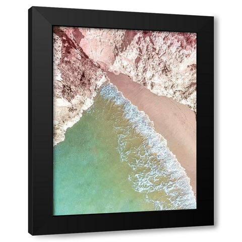 Beach Cliffs Black Modern Wood Framed Art Print with Double Matting by Allen, Kimberly
